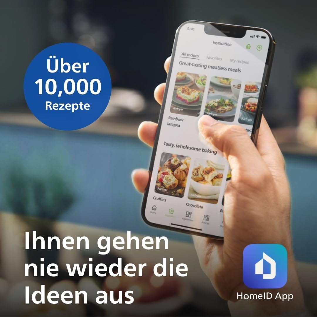 👉 Heißluftfritteuse 4,1L (0,8Kg) – 13-in-1 Multifunktion, WiFi-fähig, bis zu 90% weniger Fett mit Rapid Air Technologie, inkl. Rezepte-App
